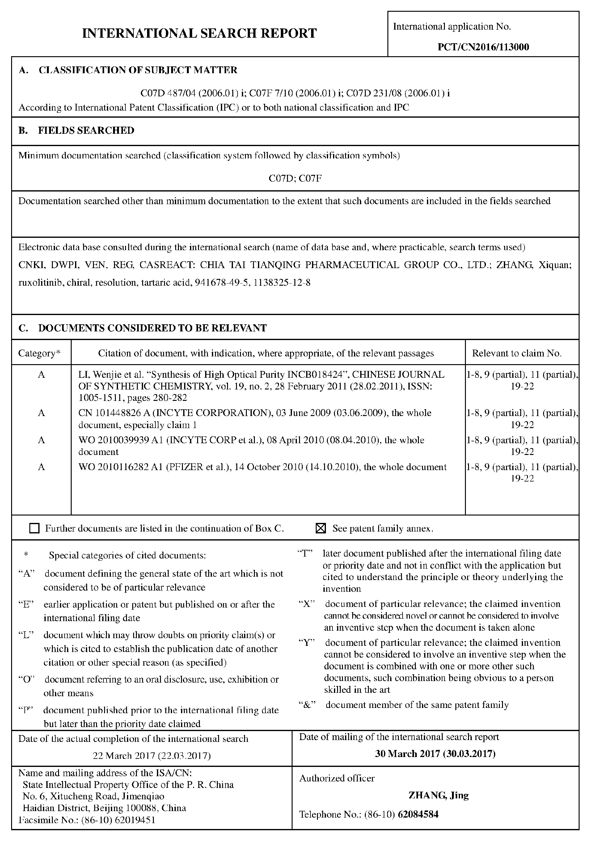 SYNTHESIS PROCESS OF RUXOLITINIB - Patent 3398952